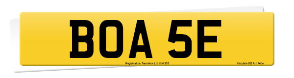 Registration number BOA 5E